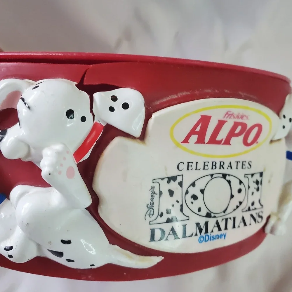 101 DALMATIONS Alpo Dog Puppy Bowl Water Food 3D Disney Vintage 90's Collectable